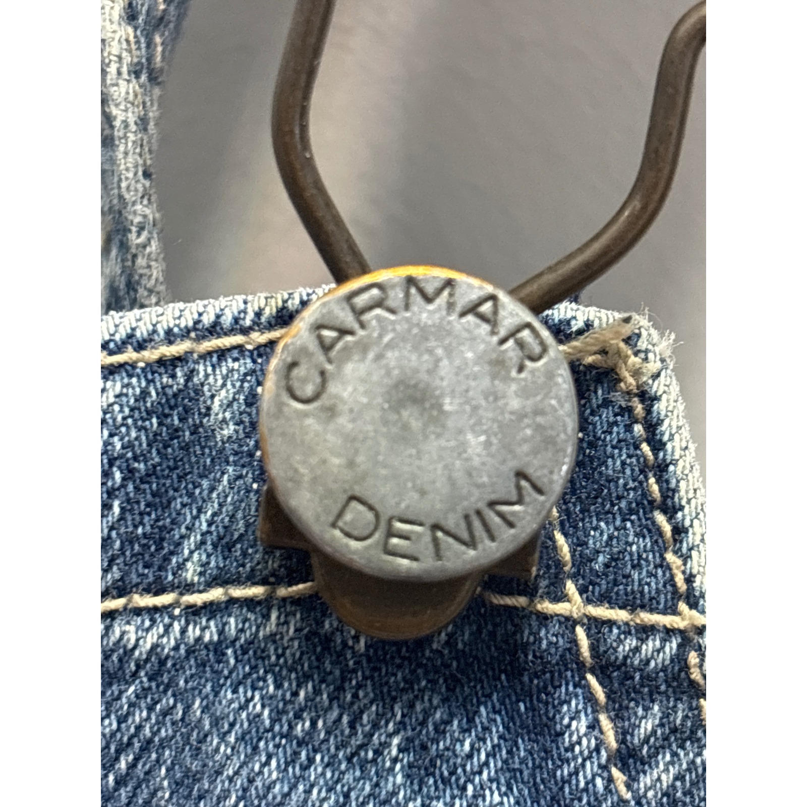 Carmar Denim Distressed Overalls Ripped Straight Leg Carpenter Blue 26x28.5 — image 5 of 8